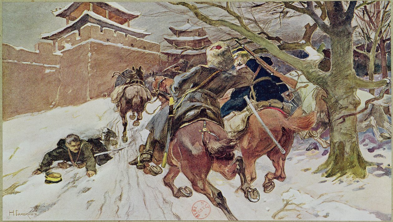 Kavaleriforlovelse i Mukden, 25. februar 1905. 1907 af Nikolaj Semenovic Samokis