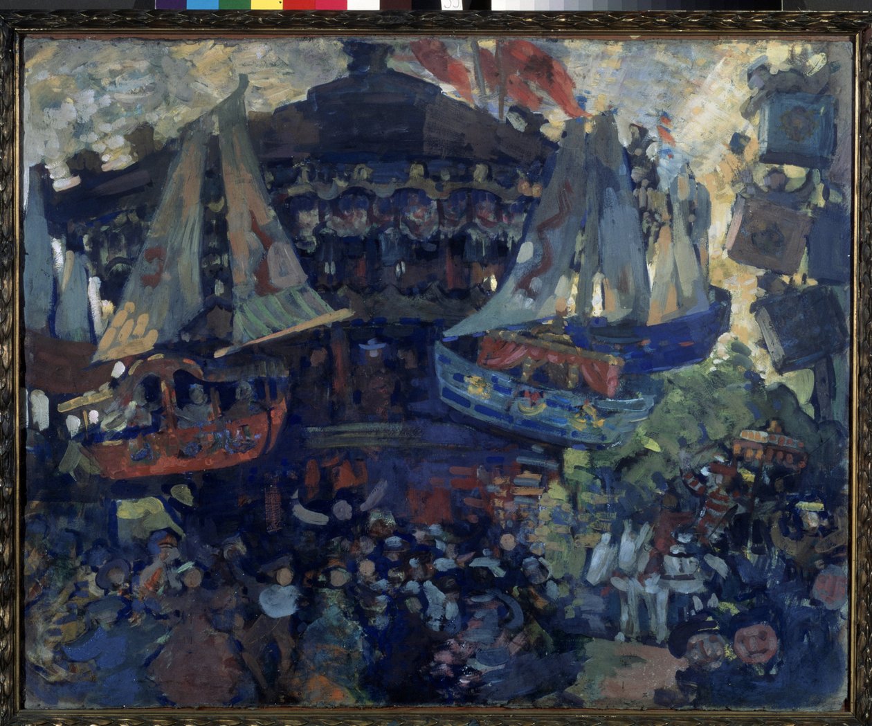 Administrer (karrusel). Værk af Nikolai Nikolayevich Sapunov (Sapounov) (1880-1912), tempera på pap af Nikolaj Nikolaevic Sapunov
