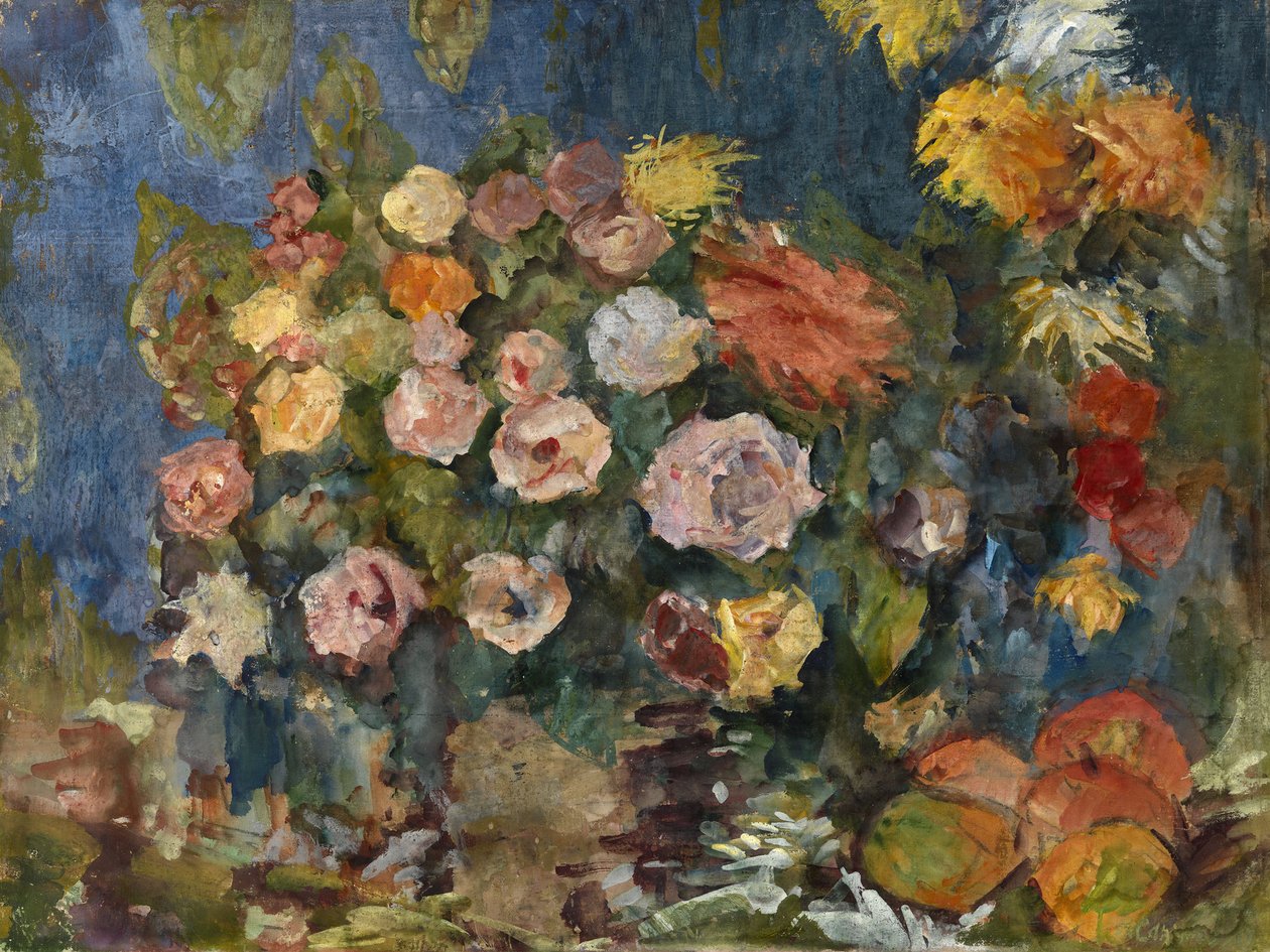 Stilleben med blomster og frugt, 1907 af Nikolaj Nikolaevic Sapunov