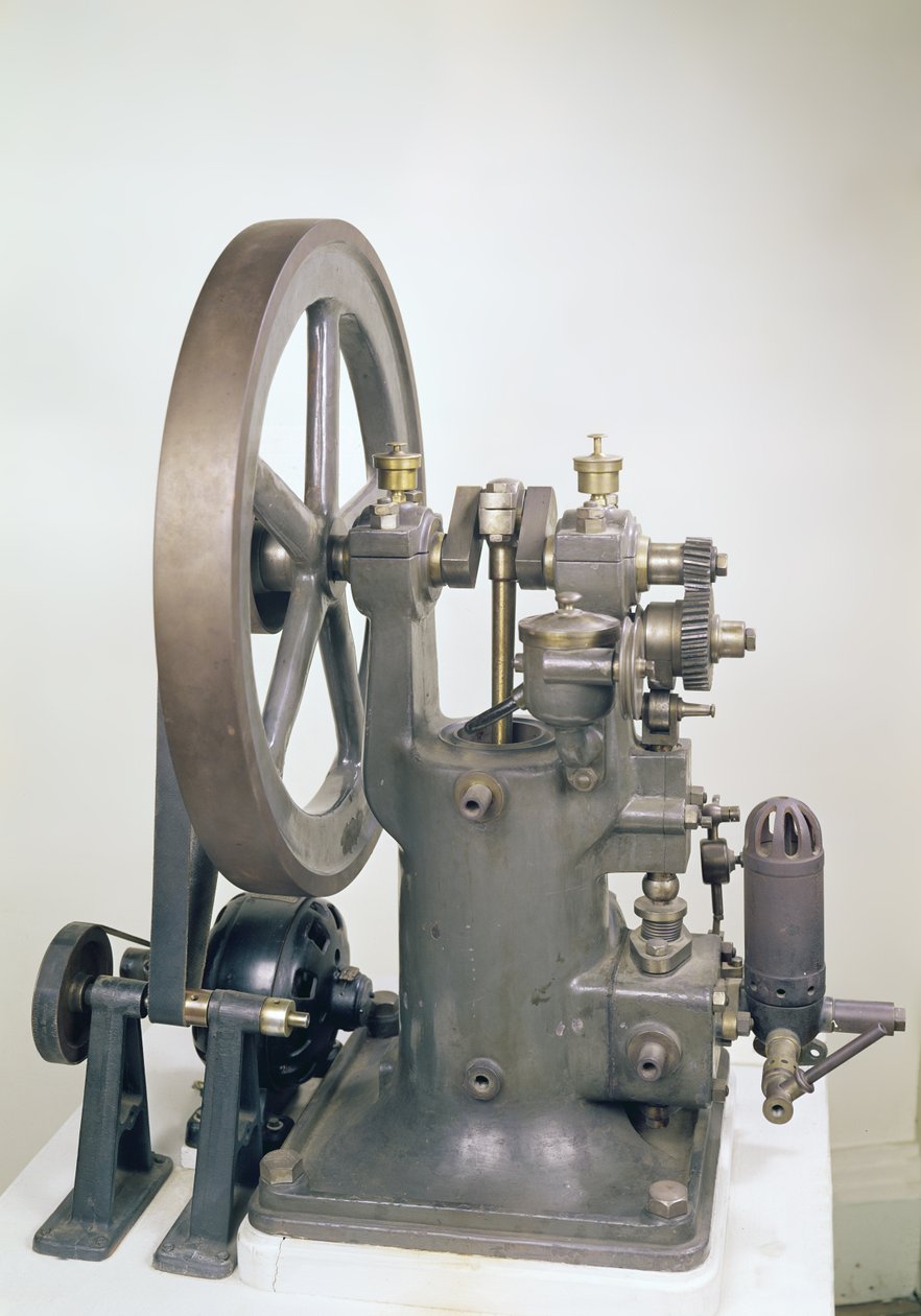 Forbrændingsmotor, 1876 (blandet medier) af Nikolaus Otto