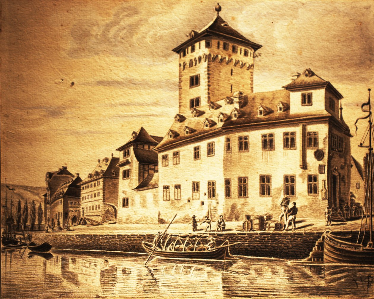 Det tidligere valgslot i Boppard i 1854 af Nikolaus Schlad