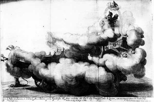 En vogn tegnet af griffiner og drevet af Carlo di Loreno, indgraveret af Gerard Bouttats (f.1630) af Nikolaus van Hoy
