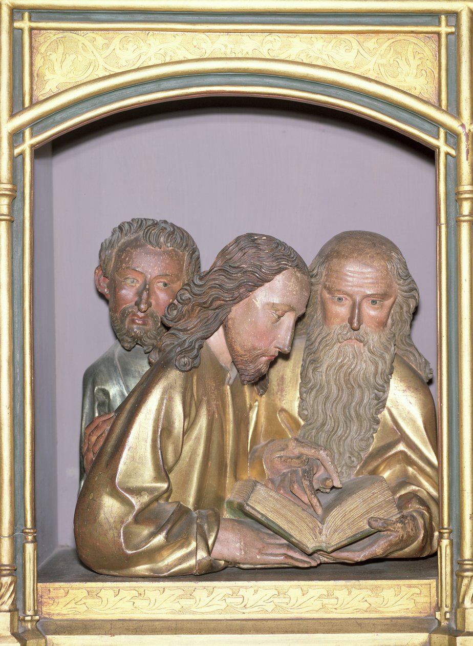 Skt. Jakob den Lille, Skt. Filip og Skt. Barnabas, fra Isenheim-altertavlen, ca. 1490 (malet træ) af Nikolaus Hagenauer