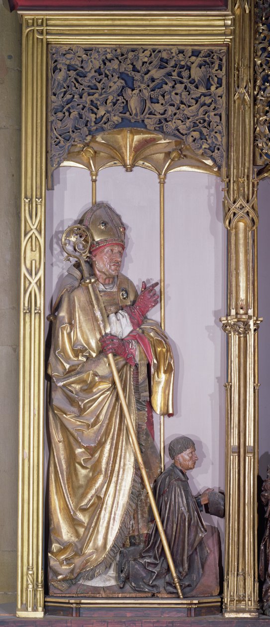 Isenheim-altertavlen, Saint Augustine, ca. 1490 (guldmaling på træ) af Nikolaus Hagenauer