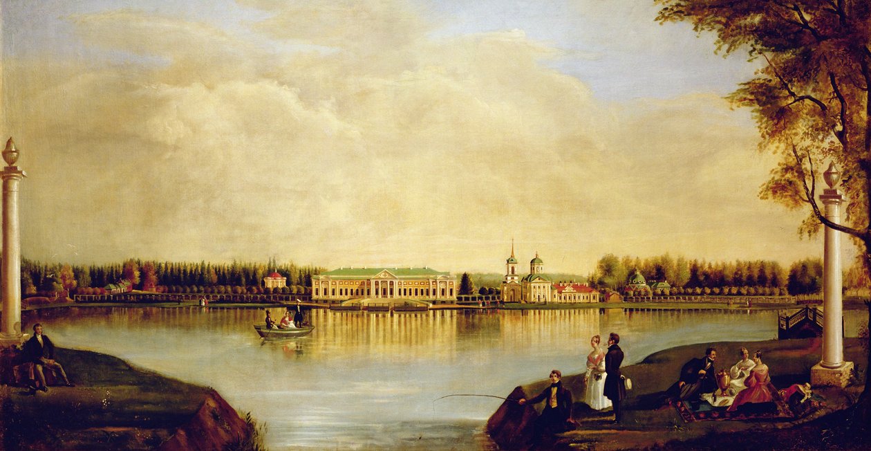 Udsigt over Kuskovo-paladset. 1839 af Nikolay Ivanovich Podklyuchnikov
