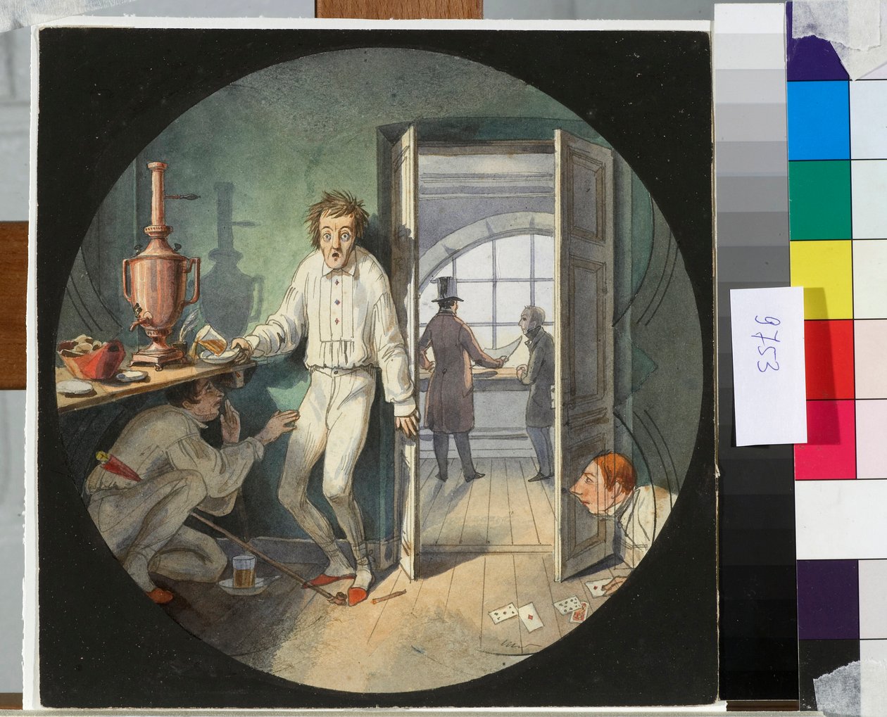 Carlo Rossi, Alexander Rezanov og Lakhtin gemmer sig for Constantin Thon (Ton) - Kunstværk af Nicolas Benois (1813-1898) af Nikolay Benois