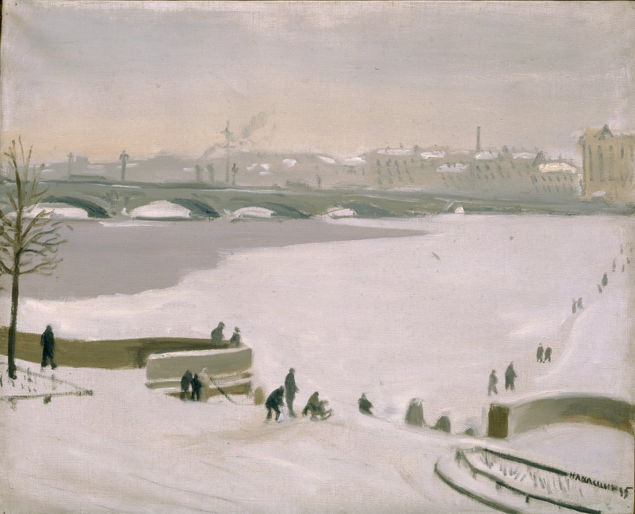 Krydser den frosne Neva-flod, 1935 af Nikolay Fyodorovich Lapshin