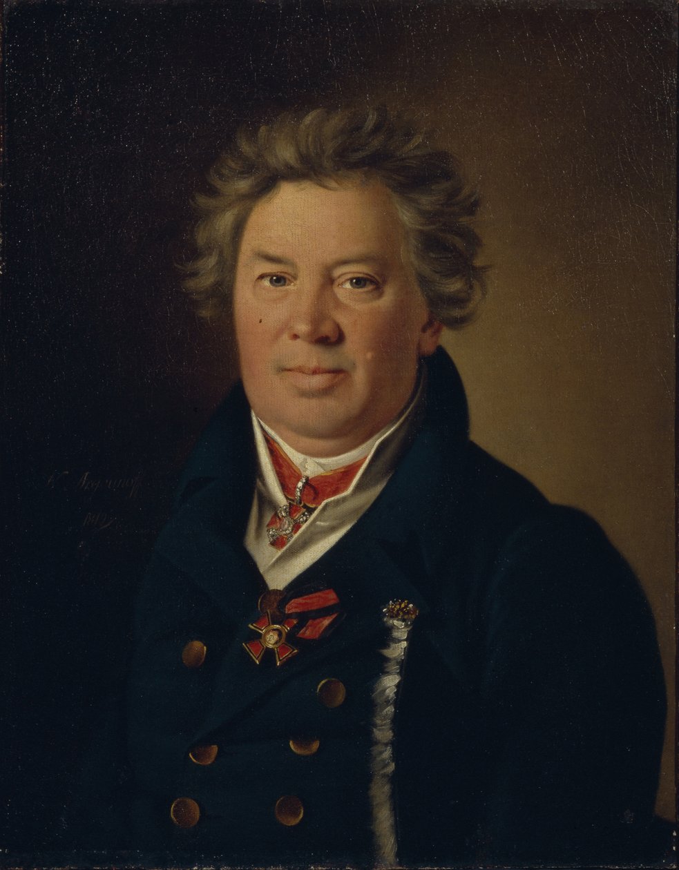 Portræt af arkitekten Fjodor Kirillovich Sokolov 1752-1824, 1819 af Nikolay Ivanovich Argunov