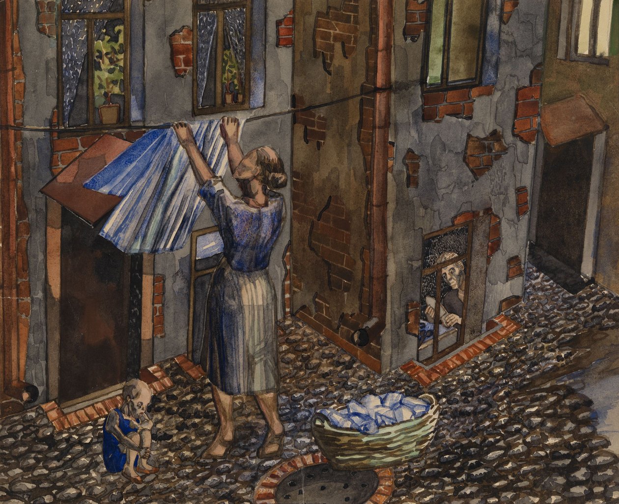 Gammel gårdhave, 1930 af Nikolay Ivanovich Evgrafov