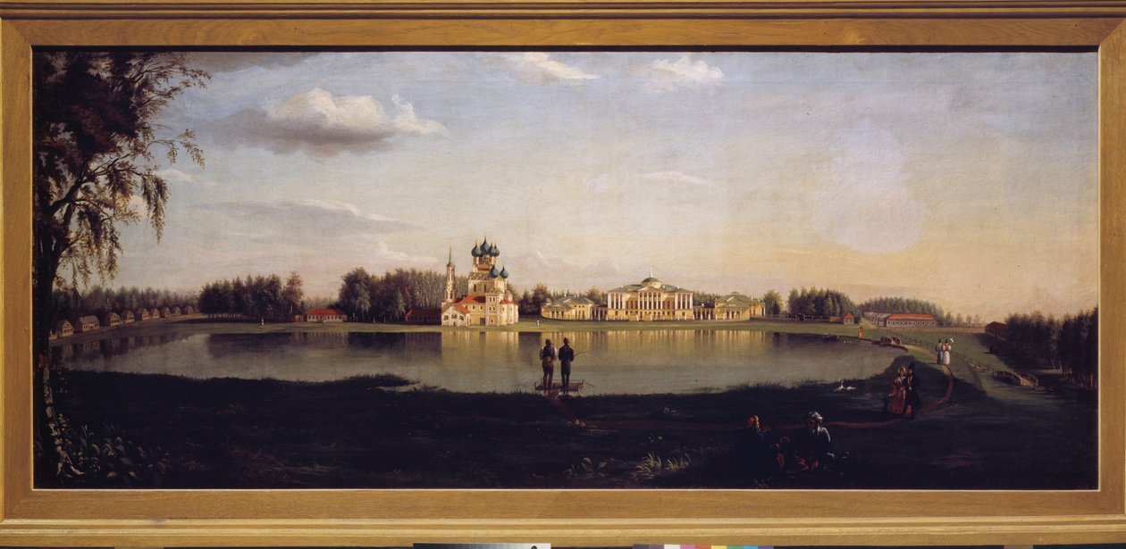 Udsigt over Ostankino-ejendommen (Moskva, Rusland). Maleri af Nikolai Ivanovich Podklyuchnikov (1813-1877), olie på lærred af Nikolay Ivanovich Podklyuchnikov
