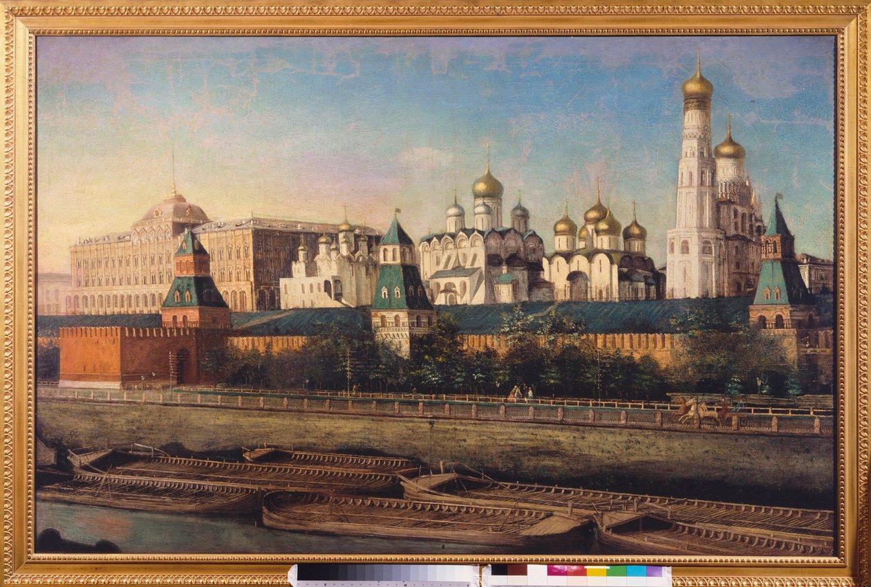 Udsigt over Kreml i Moskva. Maleri af Nikolai Ivanovich Podklyuchnikov (1813-1877), olie på lærred. 1800-tallet russisk kunst. State United Museum Center i Kreml, Moskva. af Nikolay Ivanovich Podklyuchnikov