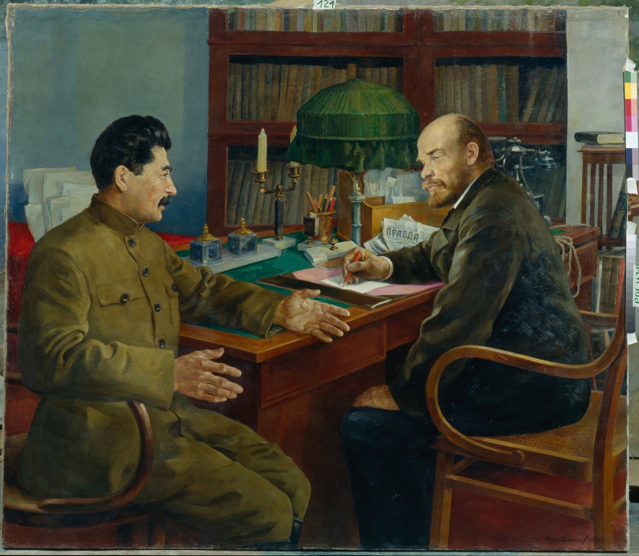 Lenin og Stalin af Nikolay Ivanovich Shestopalov