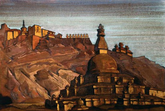 Tibetansk landskab, ca. 1920 (tempera på pap) af Nikolay Konstantinovich Rerich
