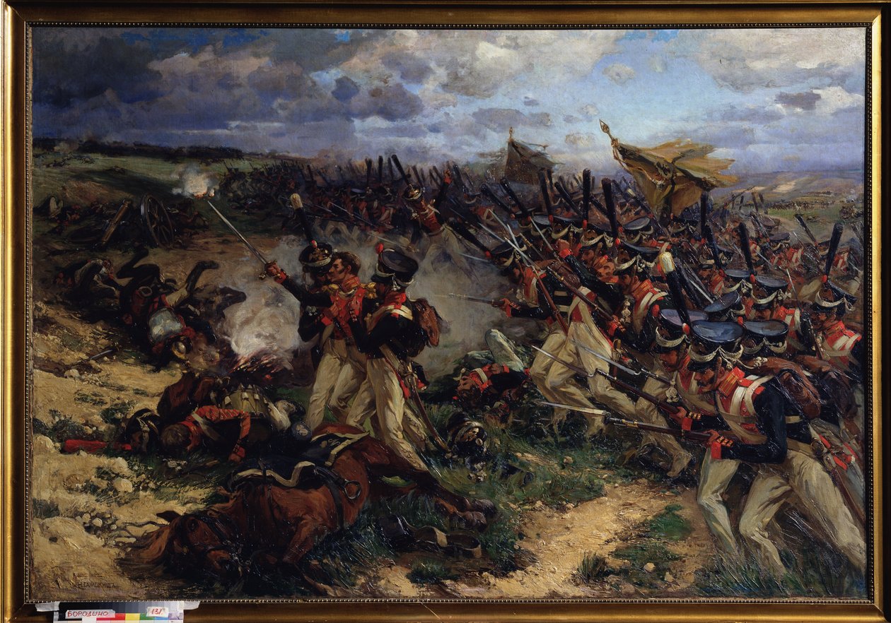 Litauiske tropper ved slaget ved Borodino (eller slaget ved Moskova) af Nikolay Semenovich Samokish