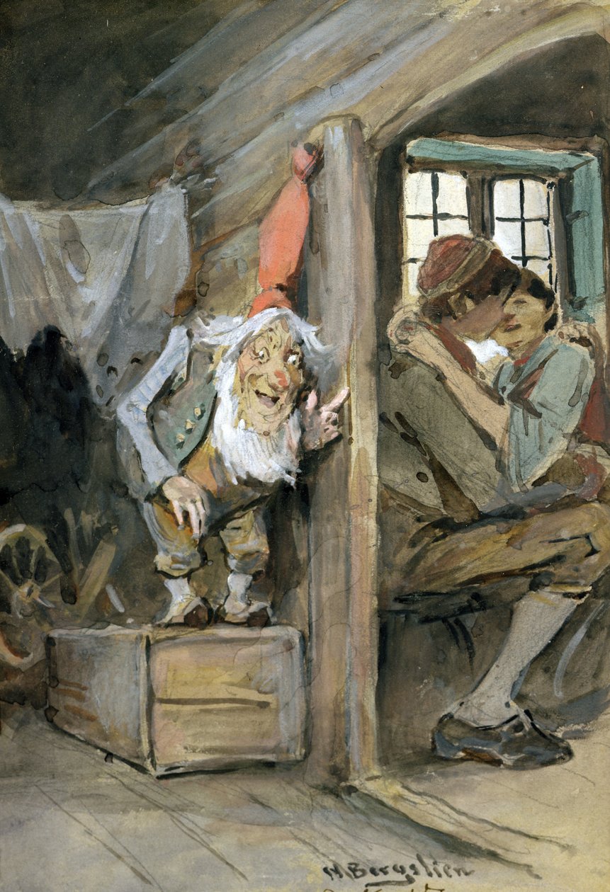 Be Lurking (akvarel på papir) af Nils Bergslien