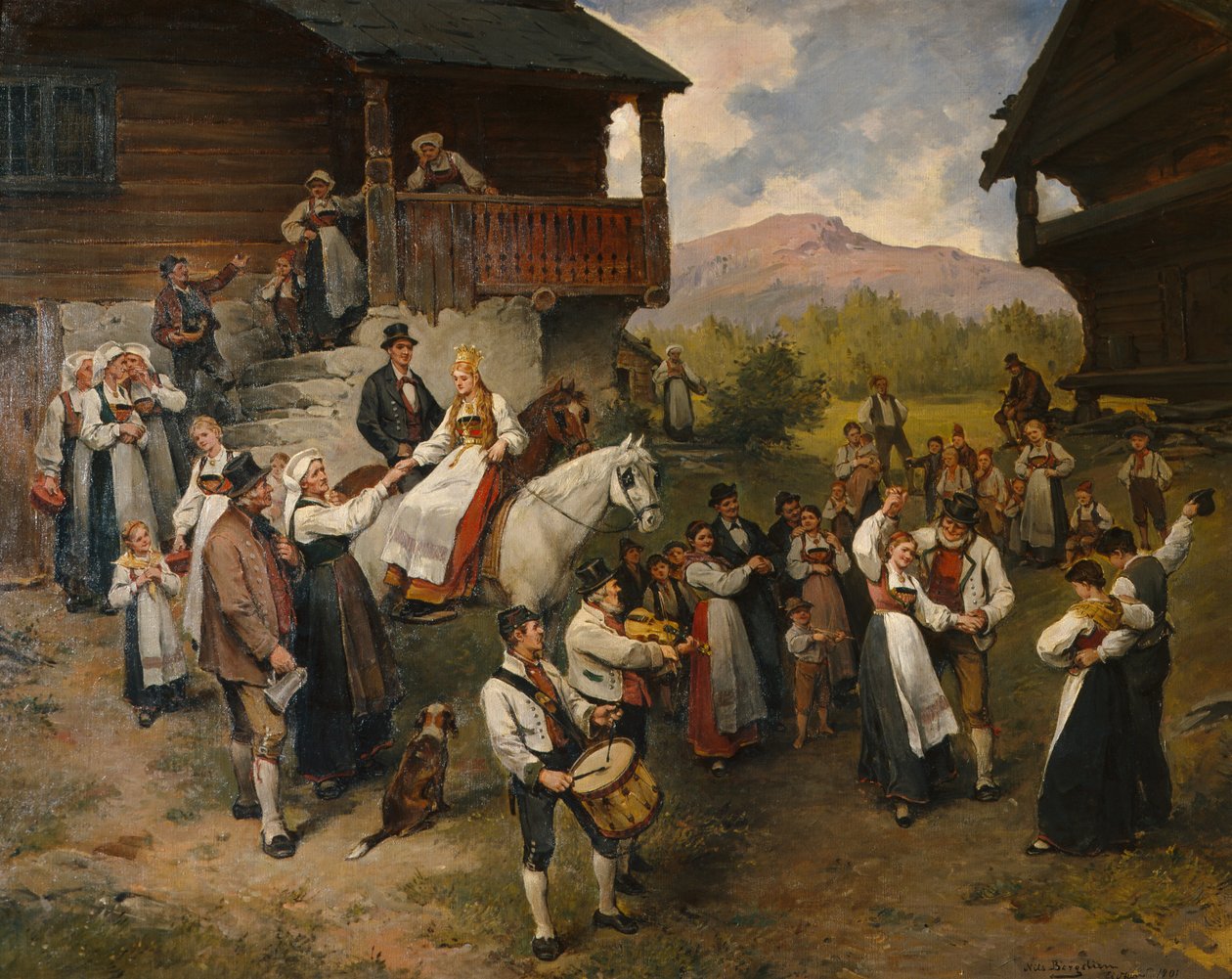 Bondebryllup i Eidsfjord af Nils Bergslien