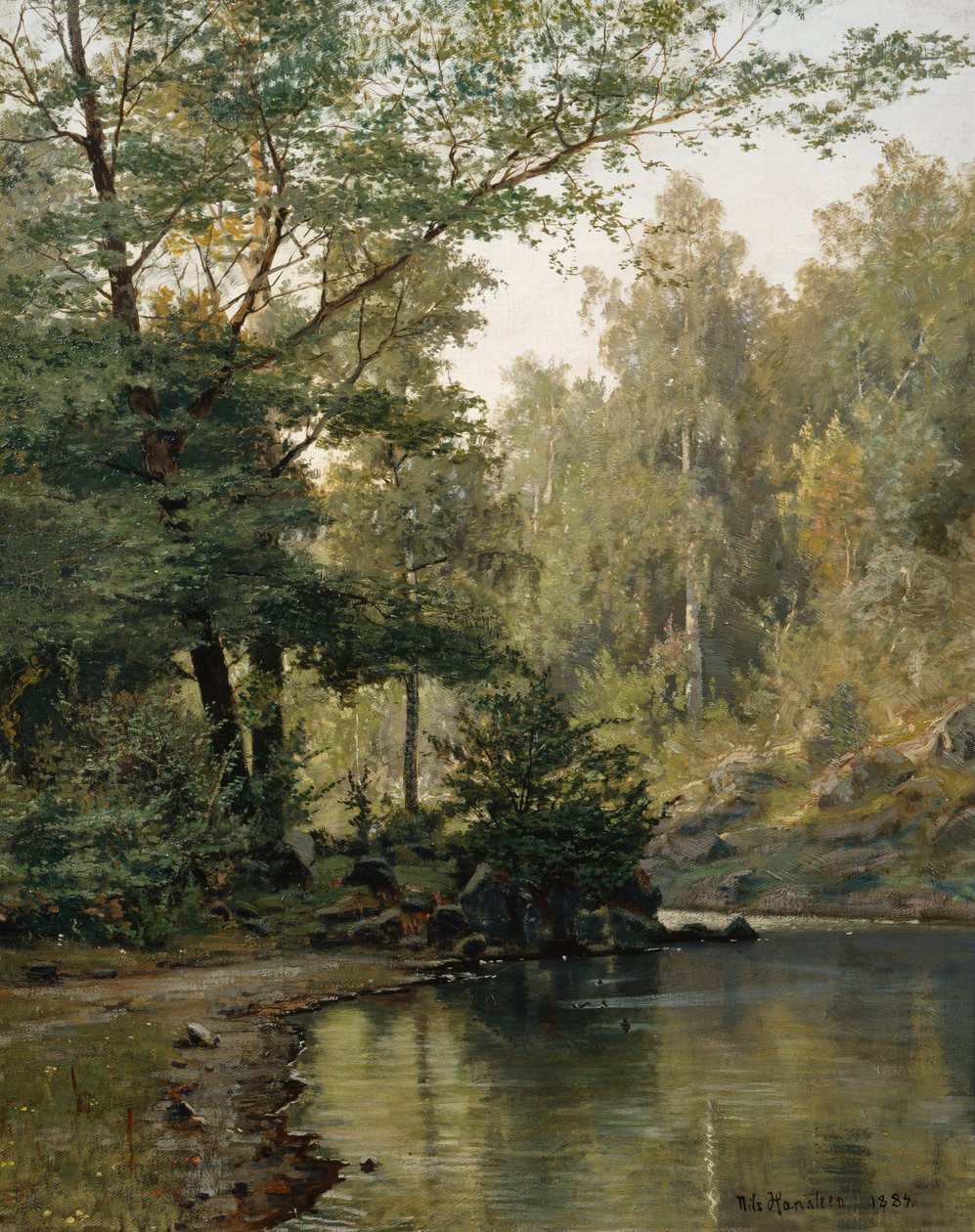 Skovsøen (oliemaleri) af Nils Hansteen