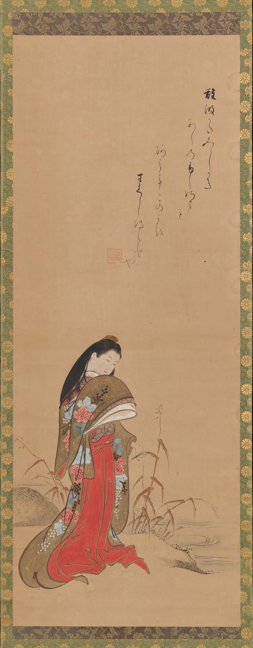 Lady Ise ved flodbredden, slutningen af det 18. århundrede. af Nishikawa Sukenobu
