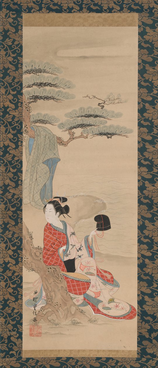 The Brine Maiden Matsukaze, begyndelsen af det 18. århundrede. af Nishimura Shigenobu