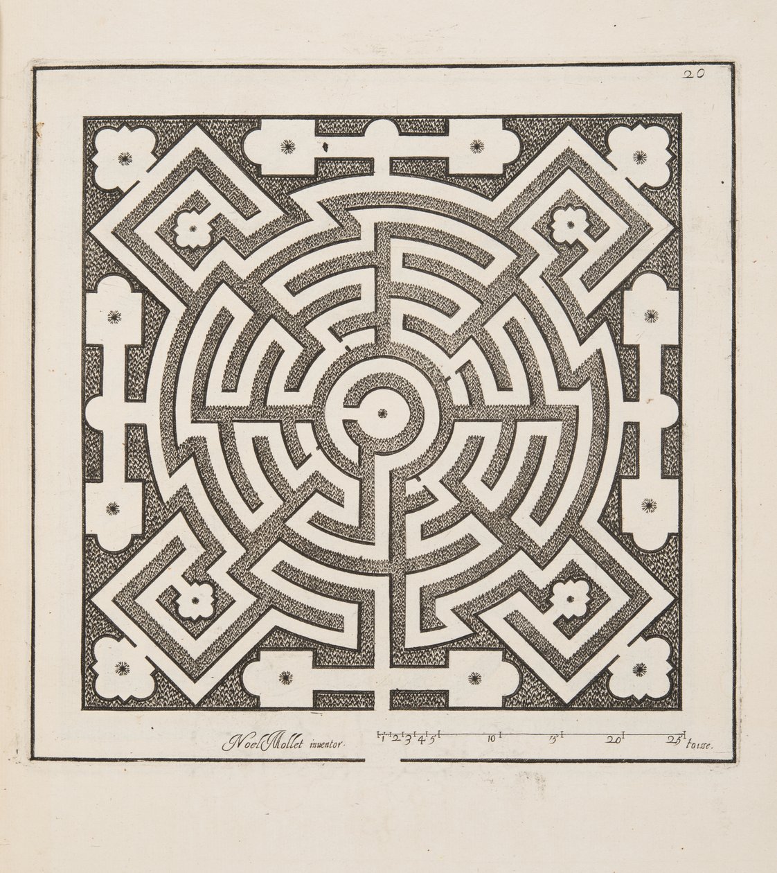 Design for Parterre, fra Theatre des Plans et Jardinages, pub.1652 af Noel Mollet
