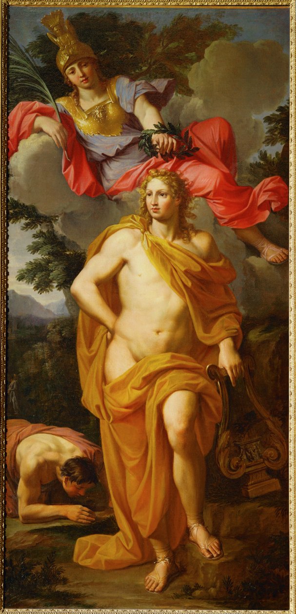 Apollo kronet af Minerva ... af Noël Coypel
