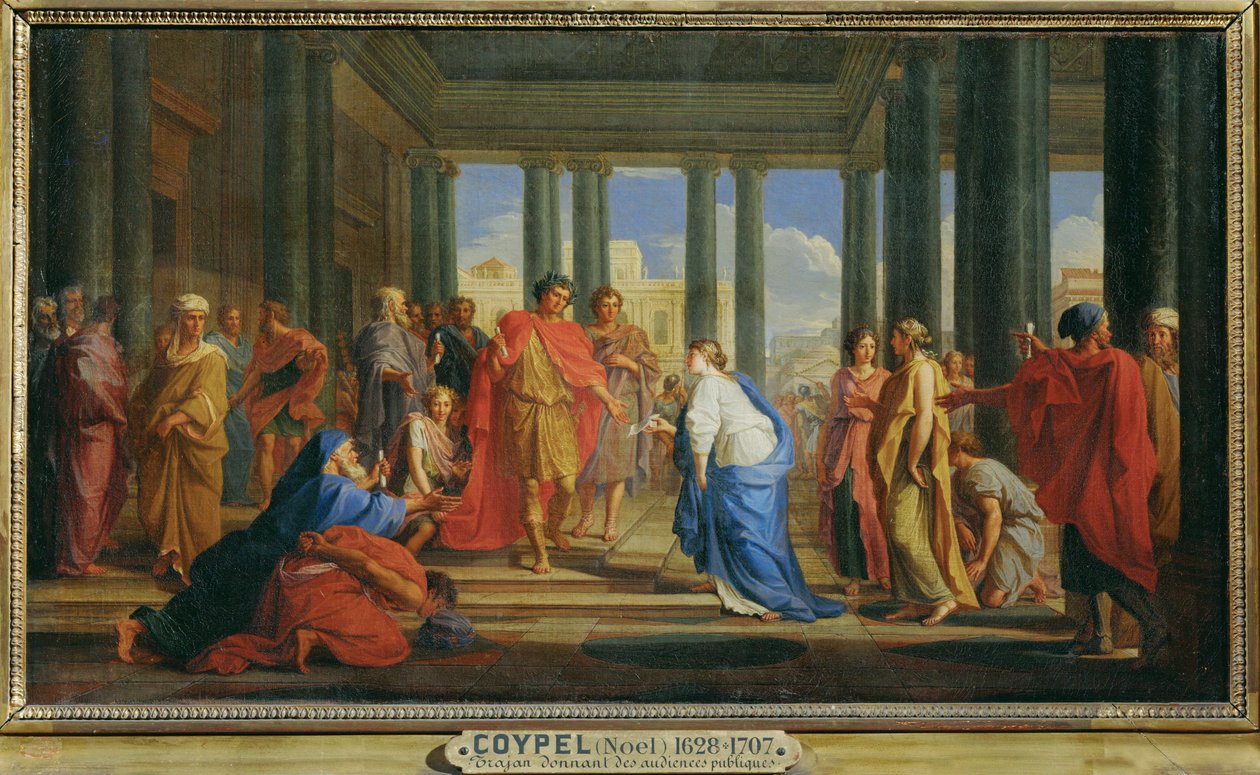 Trajan donnant des audiences publiques - Kejser Trajan under en offentlig audiens ... af Noël Coypel