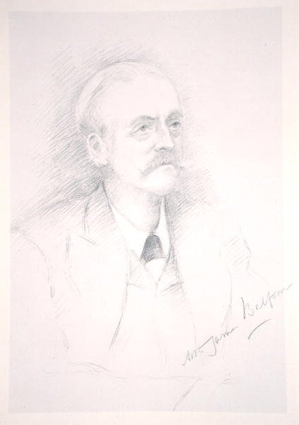 Portræt af Sir Arthur James Balfour (1848-1930) fra et album på Entente Cordiale af Noel Dorville