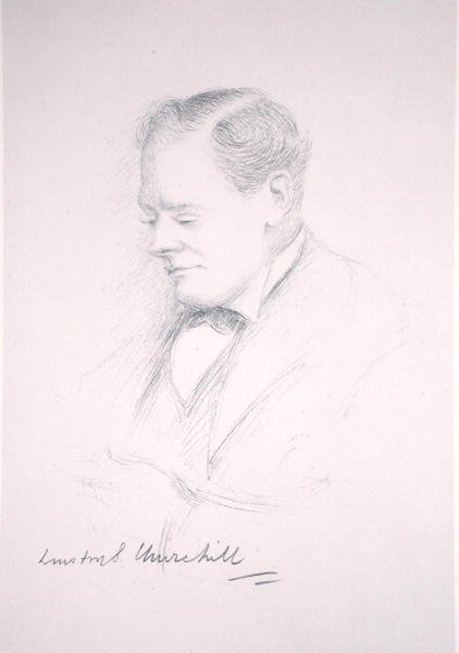 Portræt af Winston Churchill af Noel Dorville