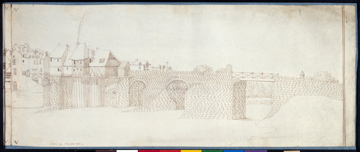 Panorama of Charenton (pen og blæk på papir) af Noel Gasselin