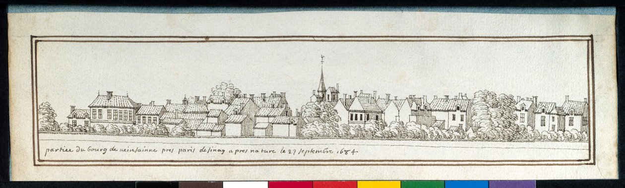 En del af kommunen Vincennes (pen og blæk på papir) af Noel Gasselin