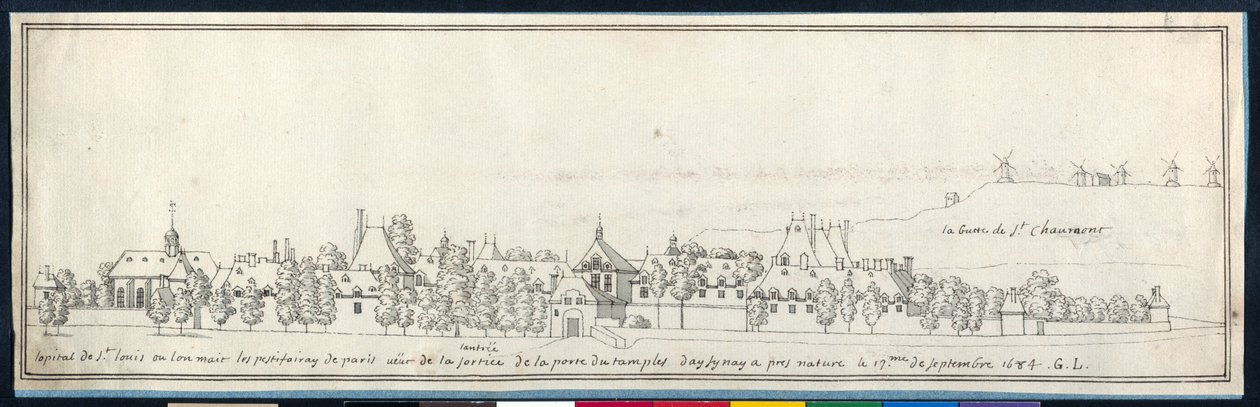 Karteuserne fra Palais de Luxembourg (pen og blæk på papir) af Noel Gasselin