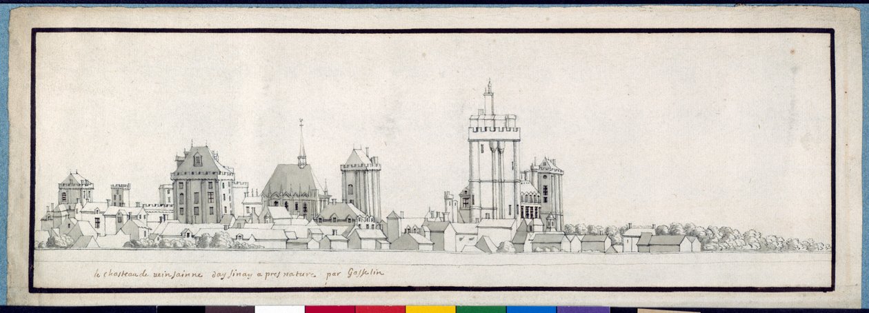 Chateau de Vincennes (pen og blæk med vask på papir) af Noel Gasselin