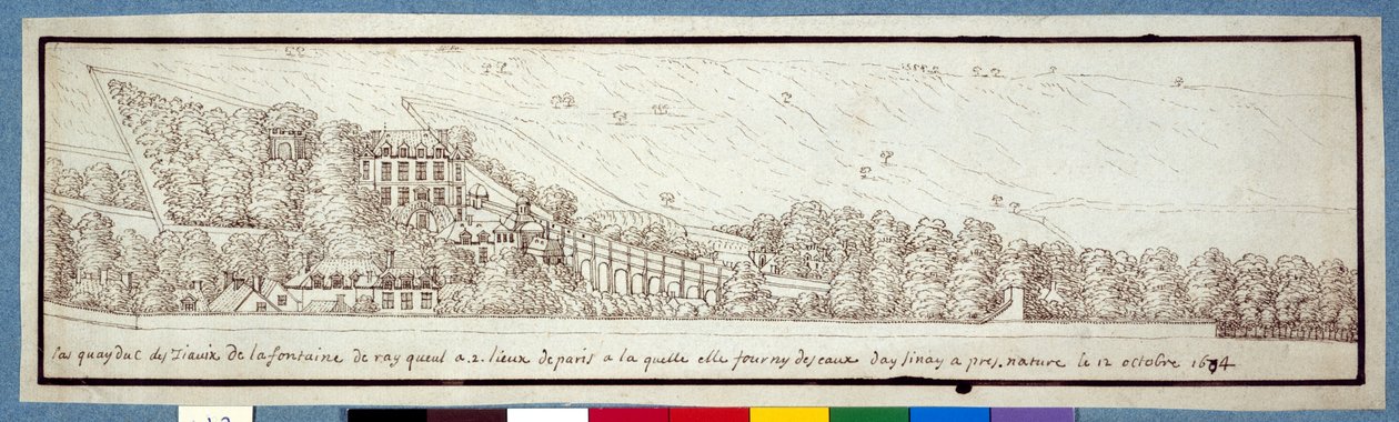 Akvædukten ved Arcueil (pen og blæk på papir) af Noel Gasselin