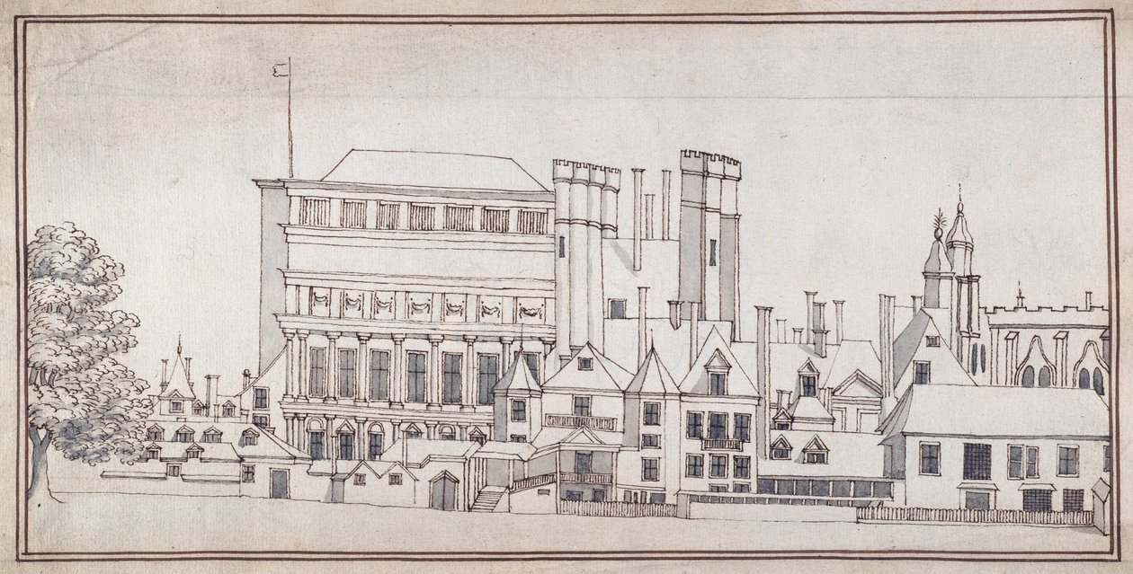Whitehall med Holbein Gate og Inigo Jones