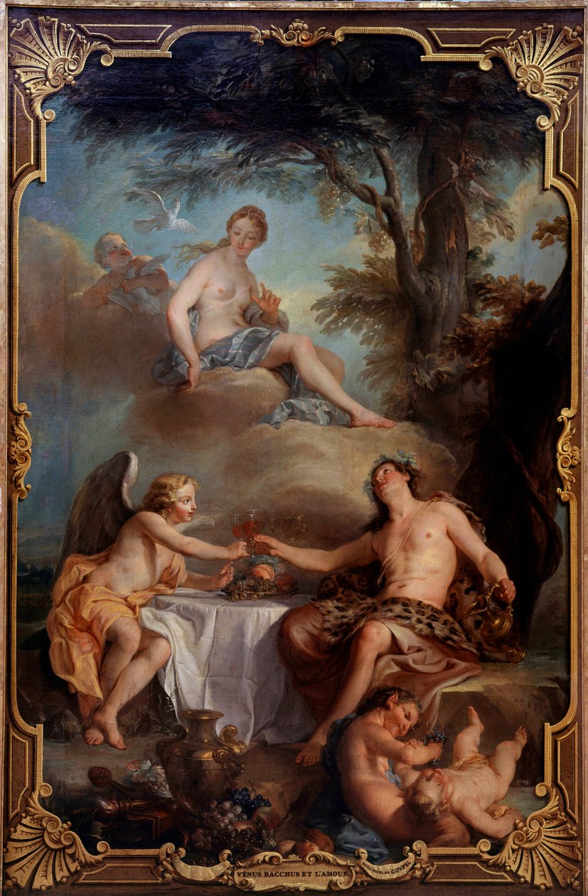 Venus, Bacchus og kærlighed. Maleri af Nicolas Coypel (1690-1734) af Noel Nicholas Coypel