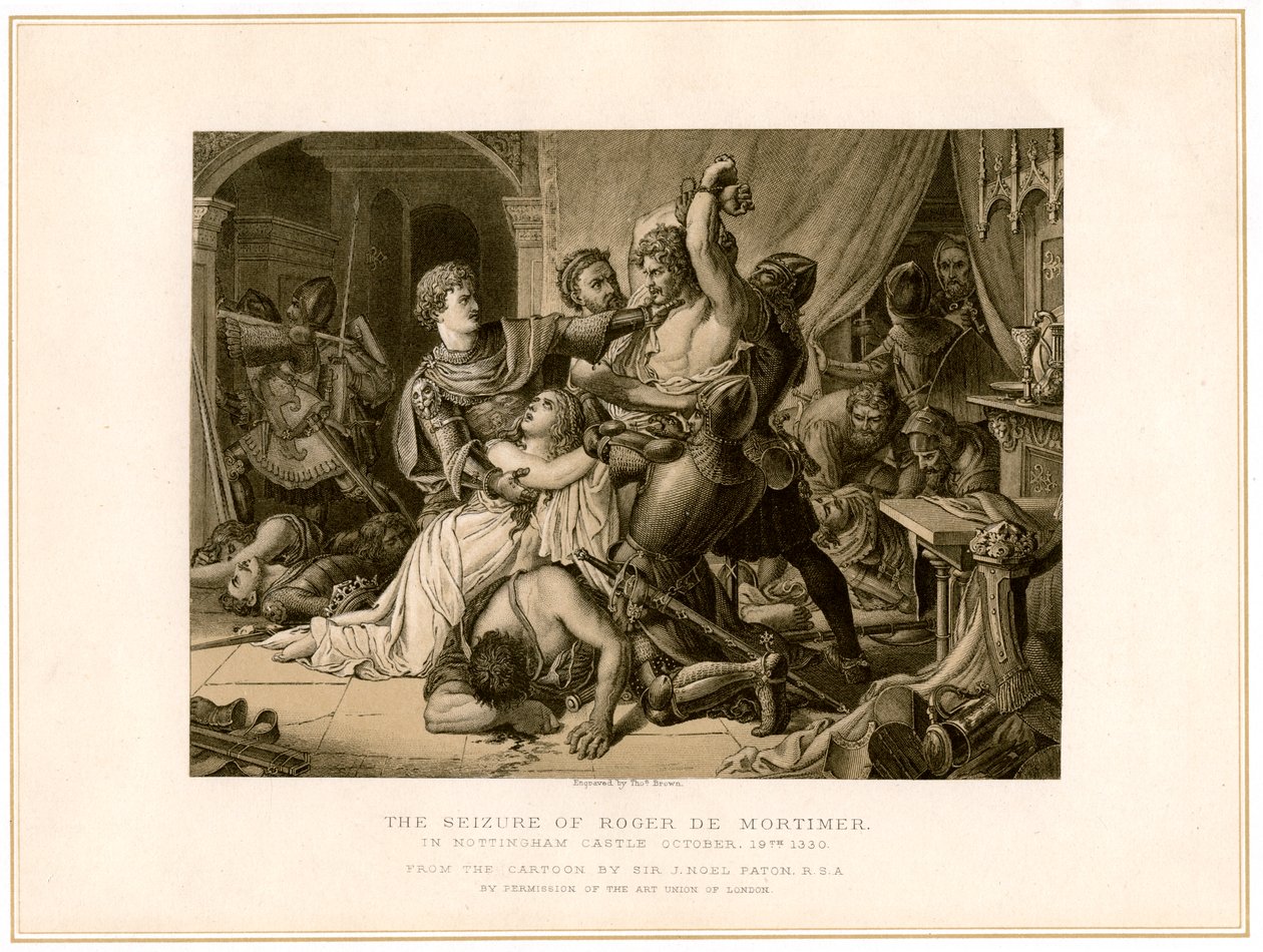 Beslaglæggelsen af Roger de Mortimer 1287-1330 ved Nottingham Castle, 1800-tallet. af Noel Paton