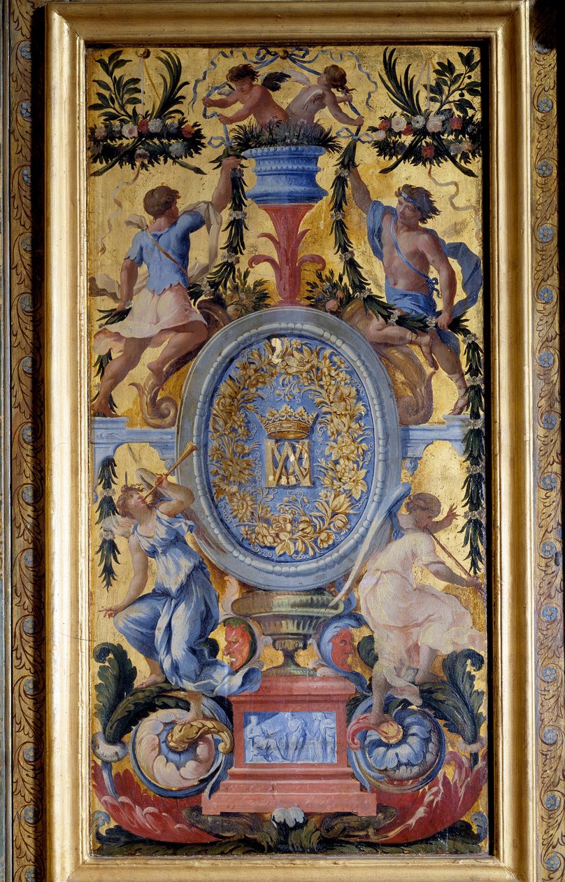 Dekorativt panel af kabinettet til Marechale de La Meilleraye realiseret af Noel Quillerier (1594-1669) af Noel Quillerier