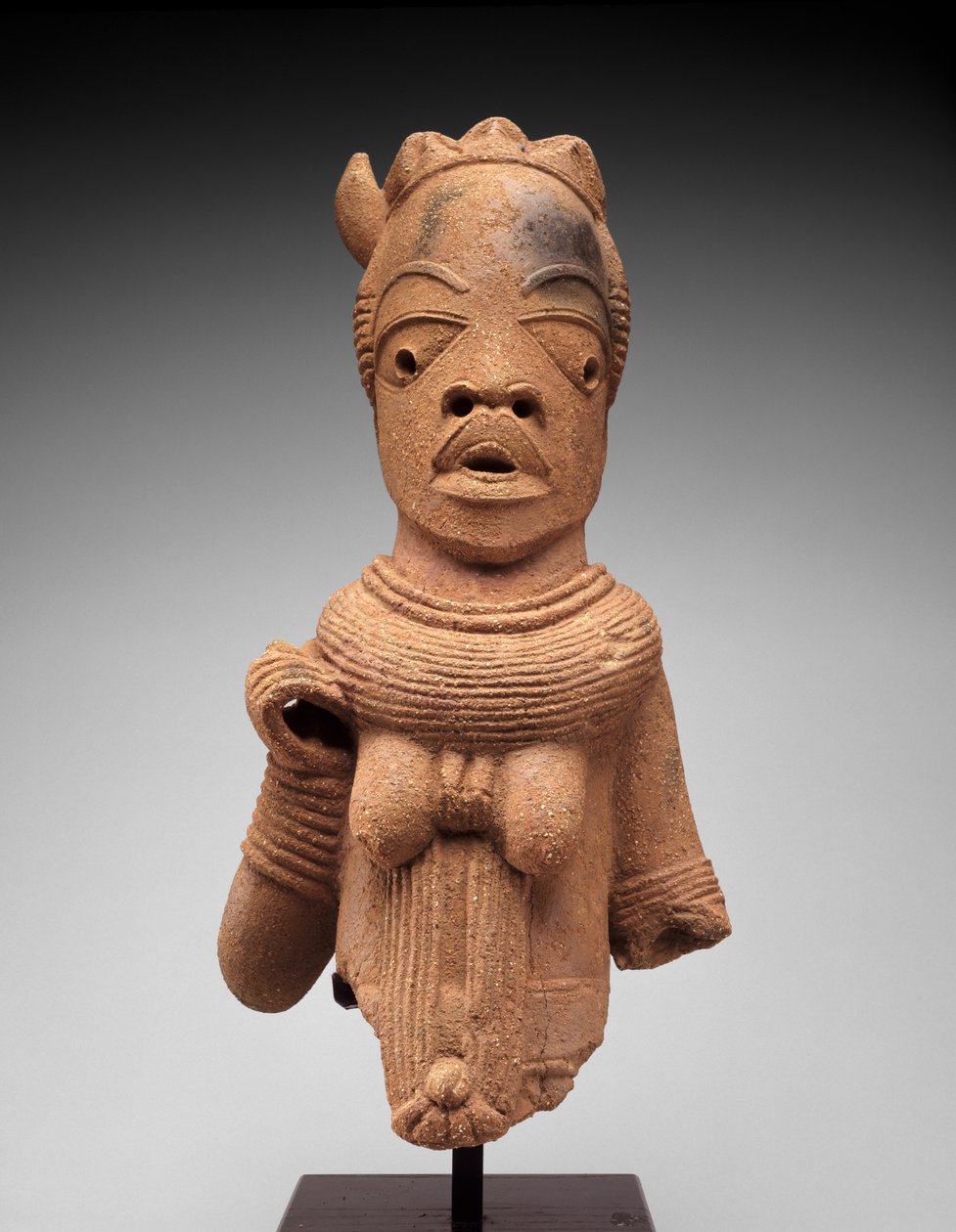 Hoved og torso af en kvindelig figur, Jos Plateau-regionen, Nigeria, 500 BC-AD 200 (lertøj) af Nok Culture
