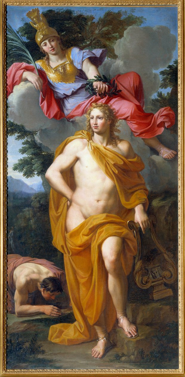 Apollo Crown af Minerve Maleri af Noel Coypel (1628-1707) 1668 Søn. 2,14x1,03 m af Noël Coypel
