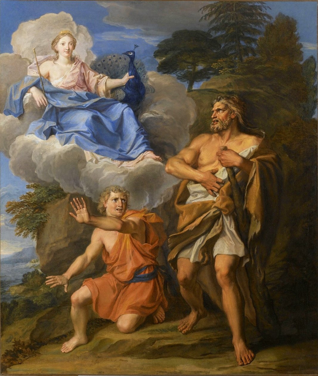 Fransk:  Junon apparaît à Hercule Historien om Herkules - Juno og Herkules af Noël Coypel