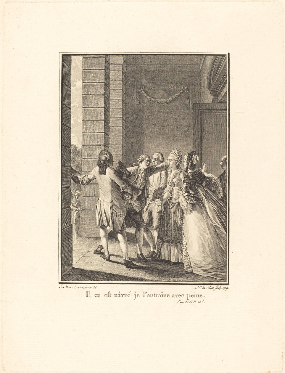 Han er ked af det, jeg træner ham med besvær af Noël Le Mire after Jean Michel Moreau