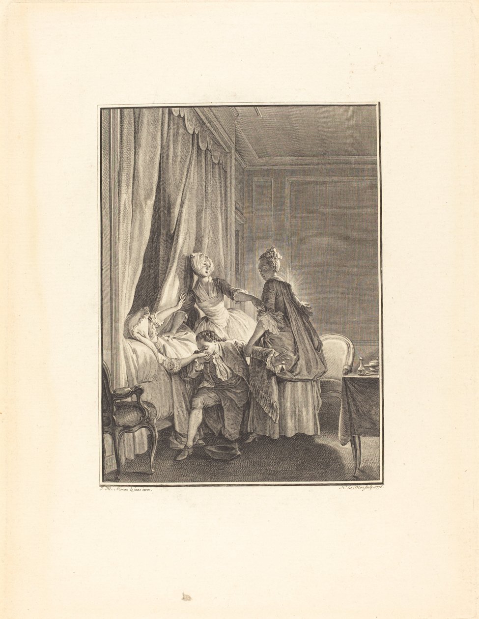 Kærlighedens podning af Noël Le Mire after Jean Michel Moreau