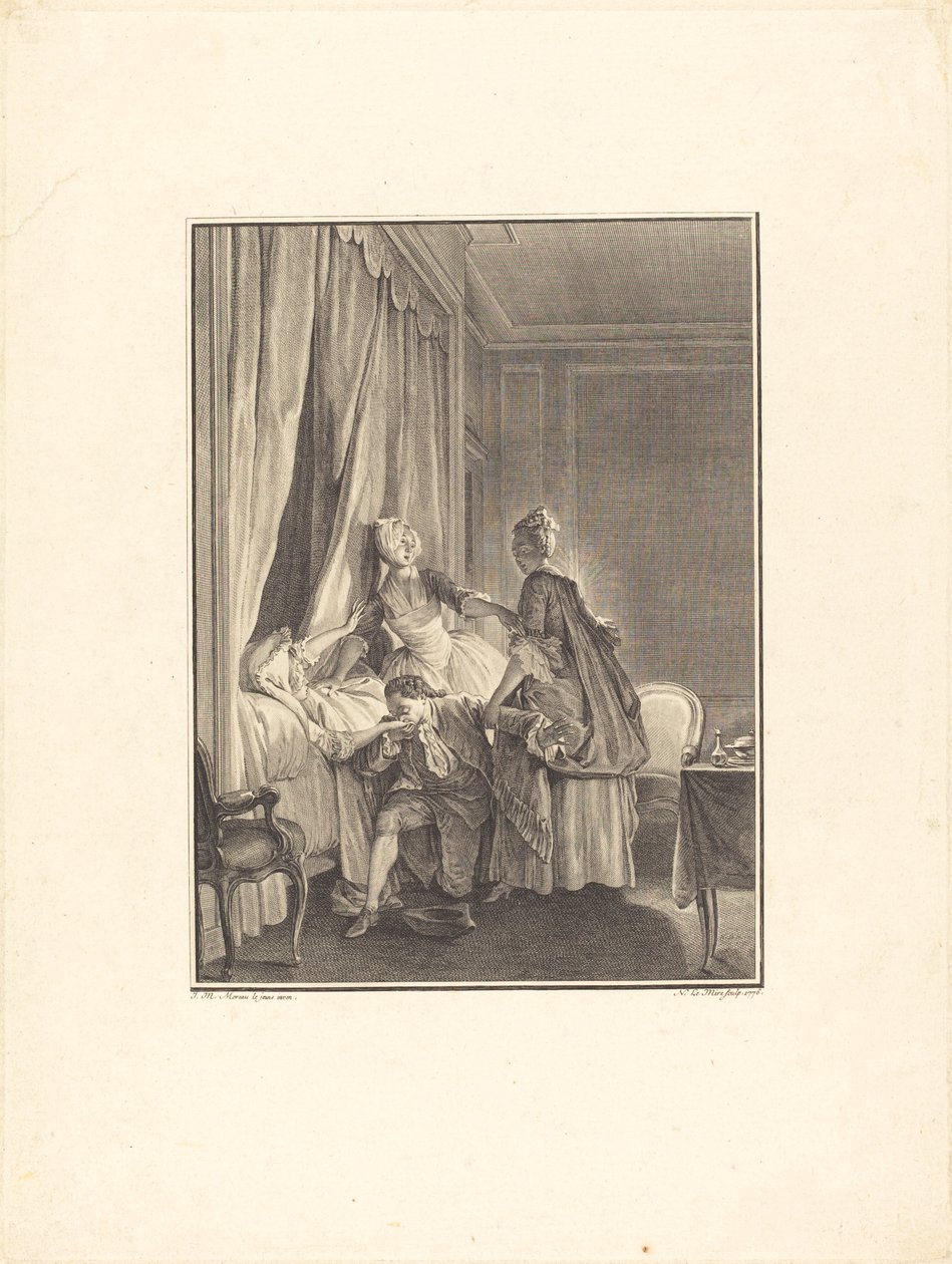 Kærlighedens podning af Noël Le Mire after Jean Michel Moreau