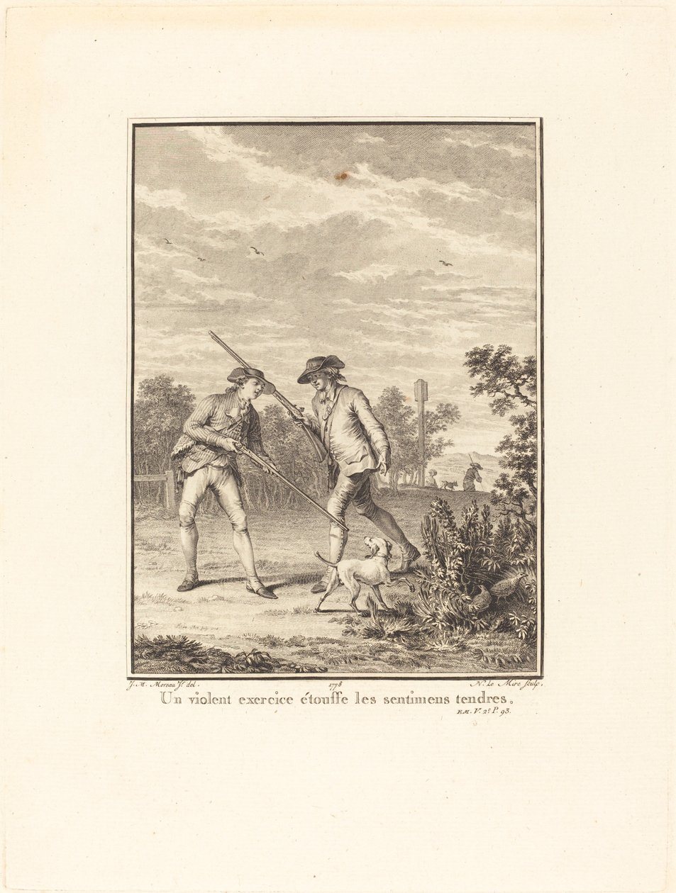 Voldelig træning kvæler ømme følelser af Noël Le Mire after Jean Michel Moreau