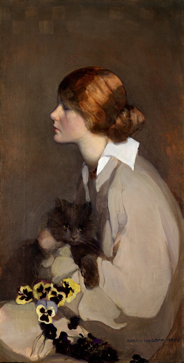 Gyldne øjne (olie på lærred) af Norah Neilsen Gray