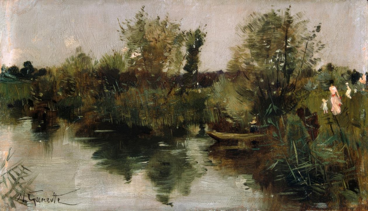N.Goeneutte, Idyllisk flodlandskab af Norbert Goeneutte