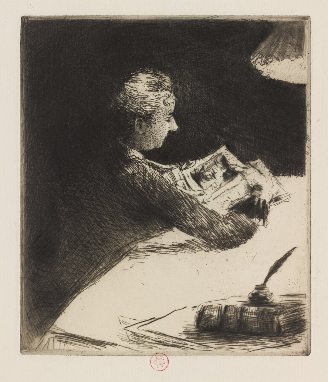 Læsning om natten, 1864-94 af Norbert Goeneutte