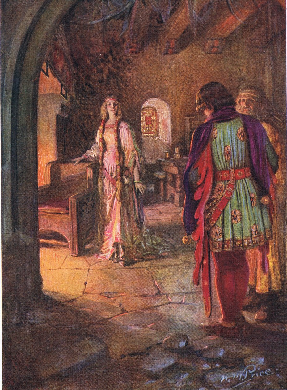 Geraint havde aldrig set så smuk og sød en dame, illustration fra 