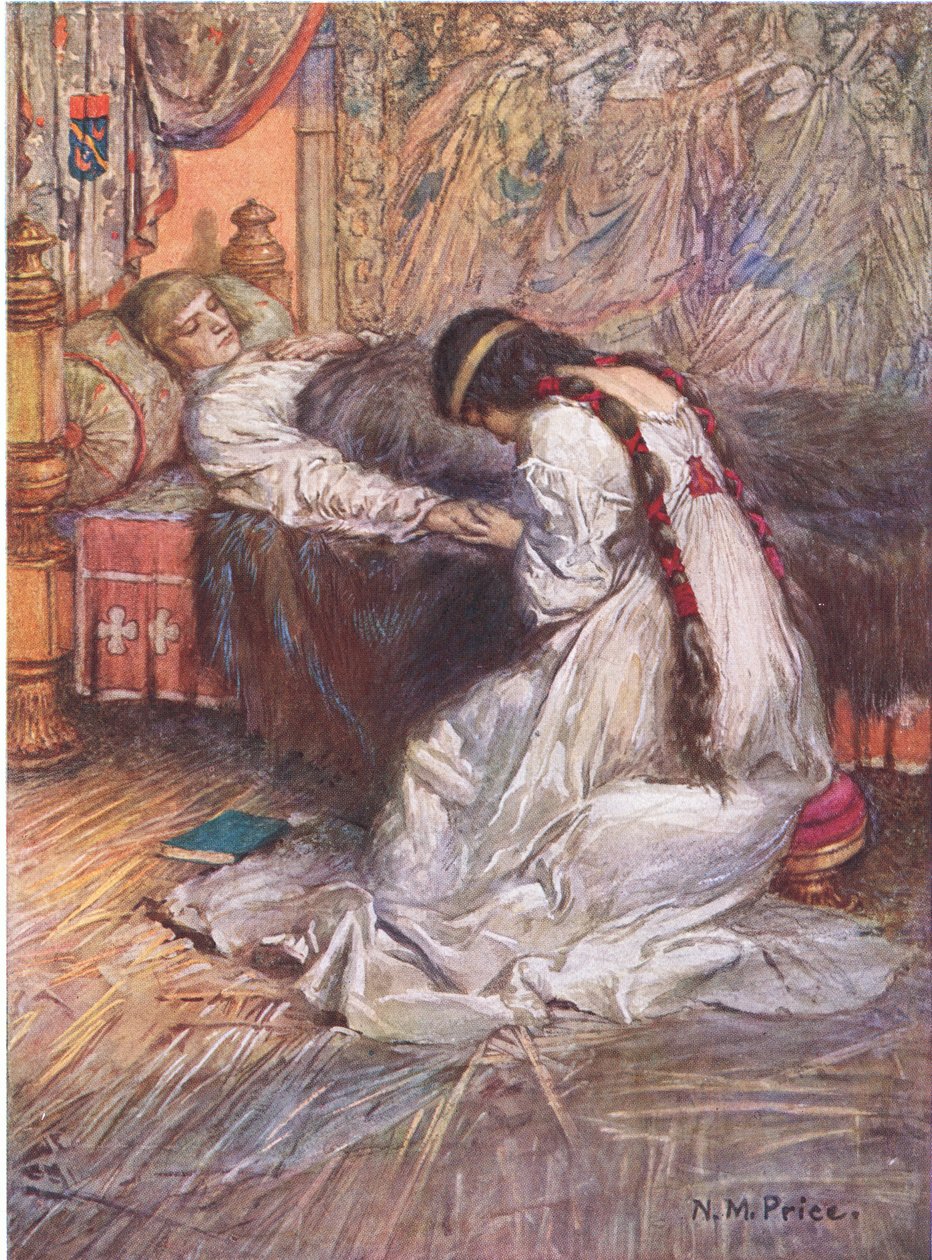 Han mærkede hendes tårer på sin hånd, illustration fra 