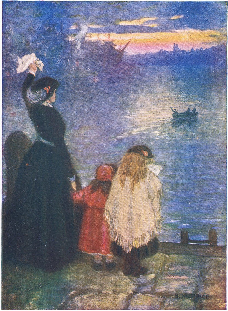 Afsked: "Det er bestemt af himlens arv, at mennesket fra alt, hvad han elsker bedst, skal skille (farve litho) af Norman Mills Price